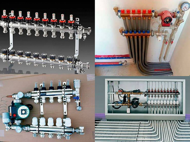 Монтаж гребенок отопления